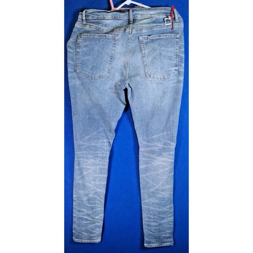 ARTMEETSCHAOS Men's Distressed Skinny Jeans Size 36 Light Wash Ripped Pants